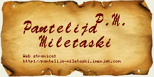 Pantelija Miletaški vizit kartica